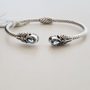 Annika Witt Sterling Silver Blue Topaz Cuff Bracelet